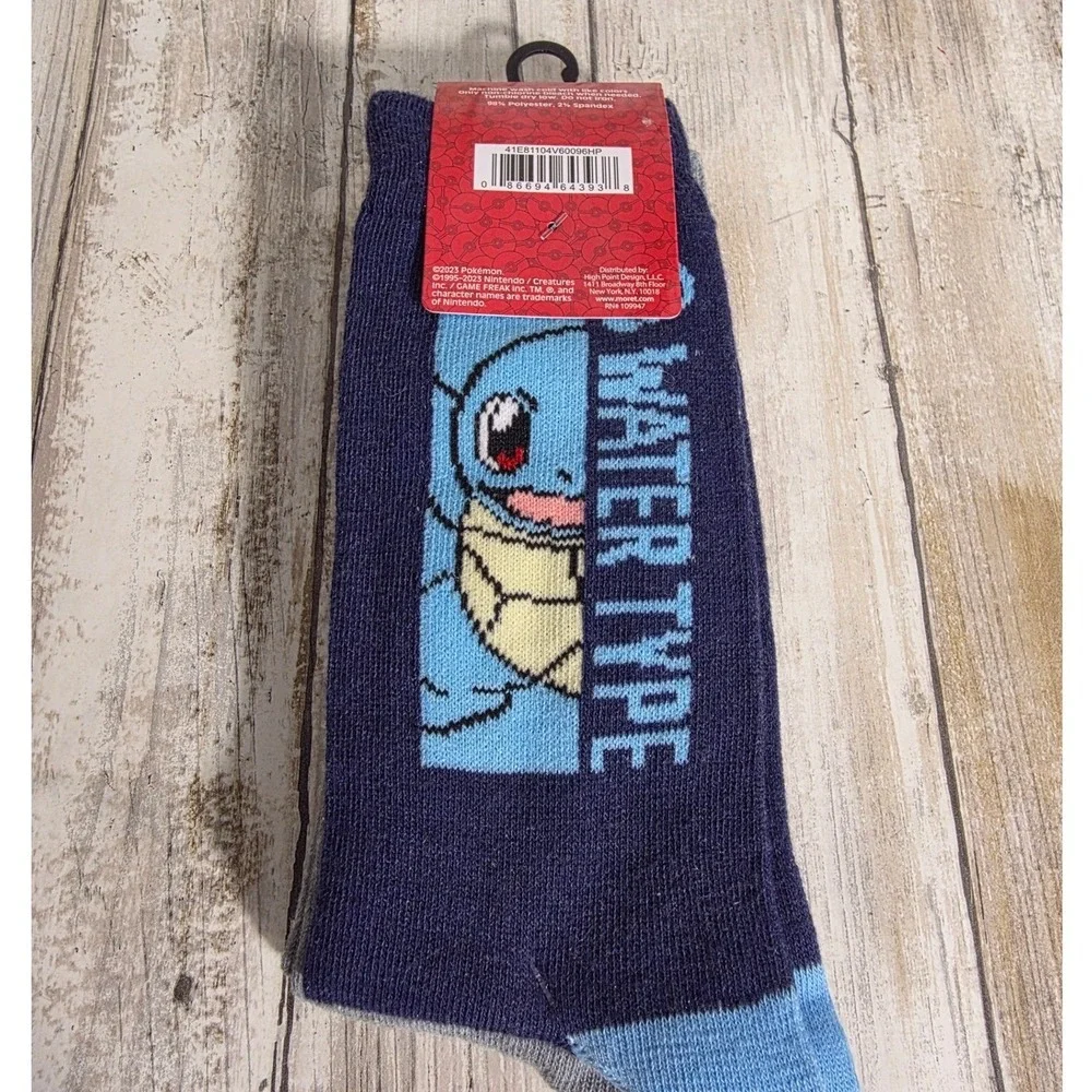 Pokemon Hunter x Hunter Anime Crew Socks Bundle 2 Pairs Pikachu Squirtle Gon NEW